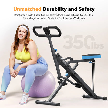 Compact Weight Support Squat Machine - 2-In-1 Glutes & Leg Exercise Trainer for Home Gym, 350 Lbs Capacity