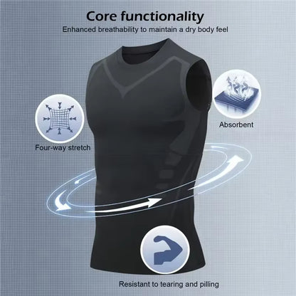 SculptPro™ – Men's Ionic Slimming Compression Vest
